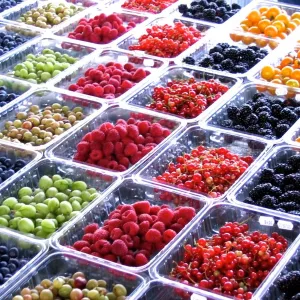 berries at a farmer's market