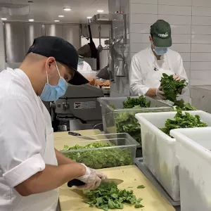 ICE student Connor Kalantari works with Rethink at Eleven Madison Park