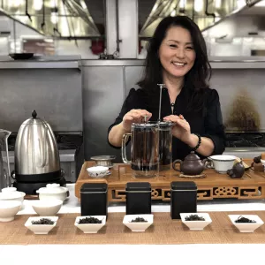 ICE alum Yoon Hee Kim visited the LA campus for a tea tasting and demo.