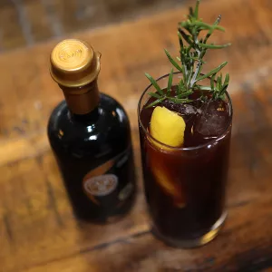 An Italian Cocktail with Balsamic, Lambrusco and lemon