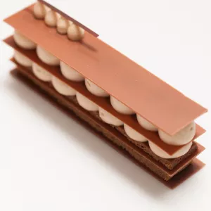 milk chocolate praline in an architecture inspired pastry