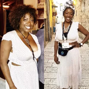 Nyesha Arrington before and after her wellness journey