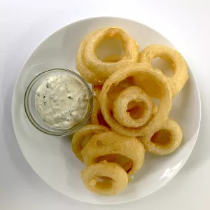 Onion rings with homemade ranch dressing