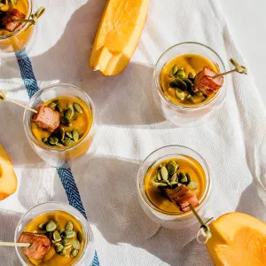 Chef Phil is serving pumpkin soup shots for ICE's special events this fall.
