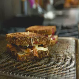 Thanksgiving leftovers grilled cheese made by James Briscione
