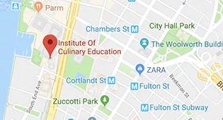 Map of Institute of Culinary Education New York.