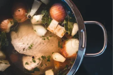 Pot of stock.