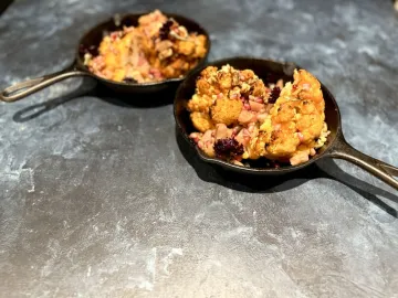 Maple Harissa Cauliflower with with Pomegranate Pear Salsa 