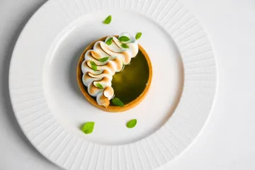 Lemon basil meringue pie.