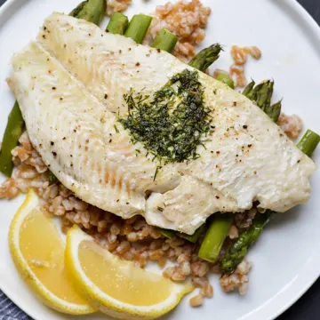 White Fish en Papillote with Farro and Asparagus