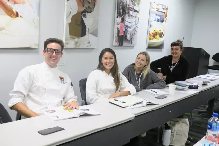 Culinary management students in class