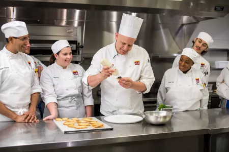 chef instructor teaching students