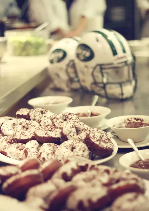 Food at a Jets event.