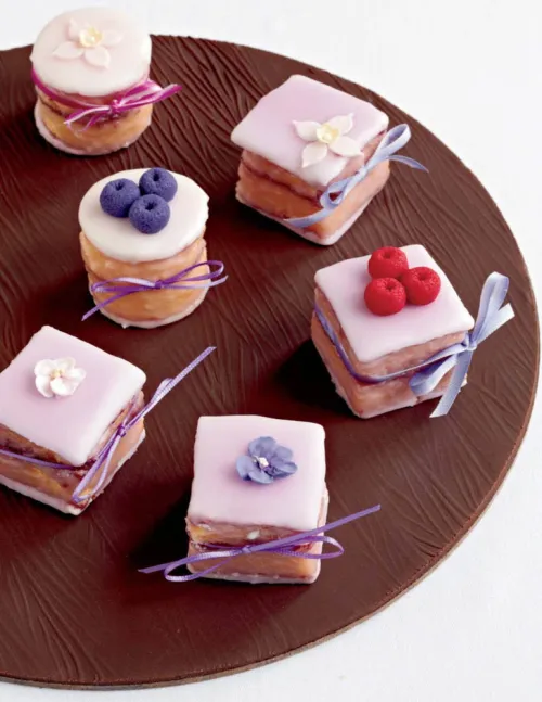 Petit fours prepared by Toba Garrett, chef instructor of the ICE Professional Cake Decorating continuing education program