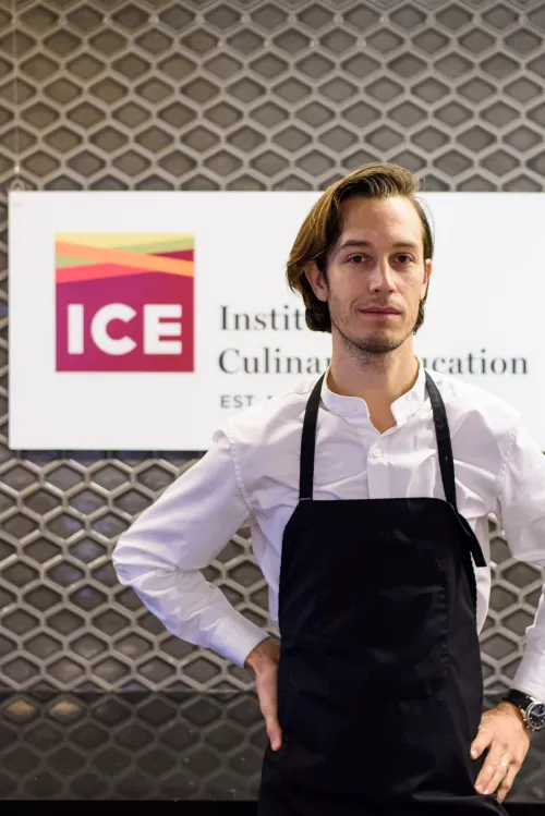 Chef Fredrik Berselius before a demo at ICE, photo by Alex Shytsman