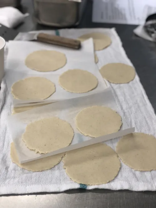 fresh tortillas in a recreational class