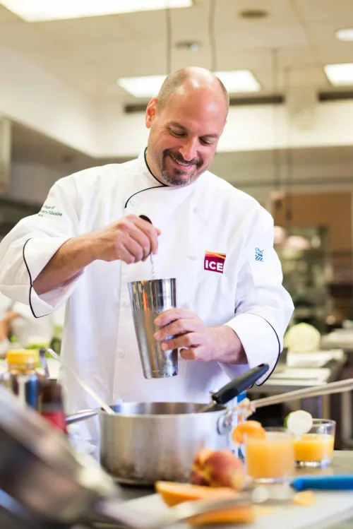 Chef Instructor making cocktails in the Mixology Center at the Institute of Culinary Education