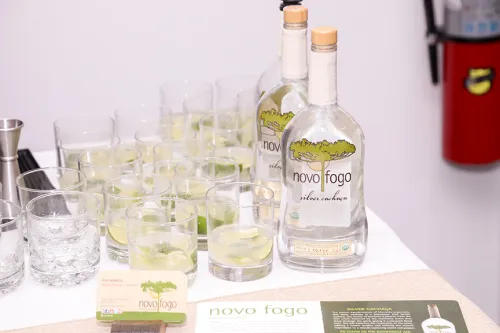 Novo Fogo at a tasting station at ICE