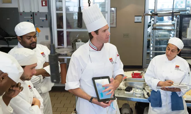 ICE students use iPads for their culinary school lessons and coursework.