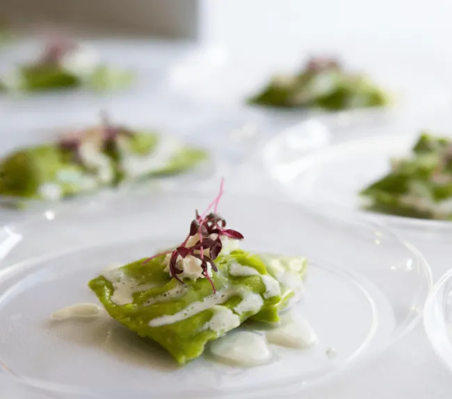 Ravioli dish from Essentials of Catering Course