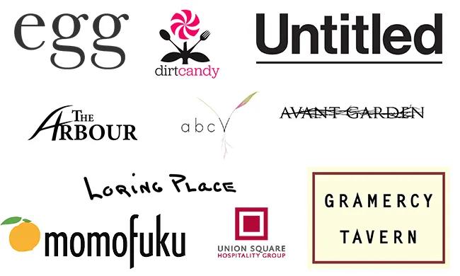 Logos of restaurants where ICE students have externed