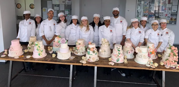 Charles Taylor and his Pastry & Baking Arts class with their final cakes
