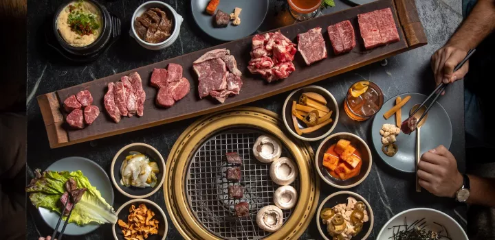A Korean steak and barbecue spread at Cote