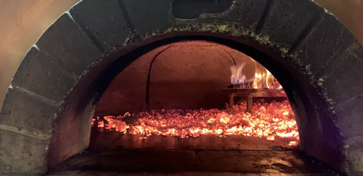 a wood fired oven at Emily