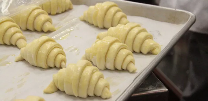 croissants rolled and ready to bake