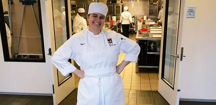 Sara Tane starts Culinary Arts classes at ICE.