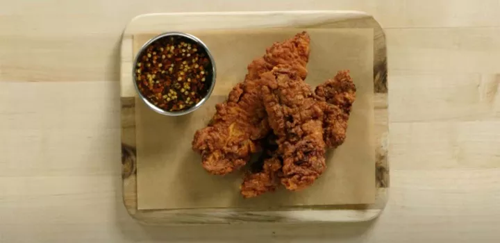 BBQ-Spiced Fried Chicken Tenders with Hot Honey