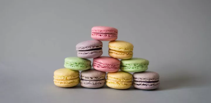 macarons stacked in a pyramid
