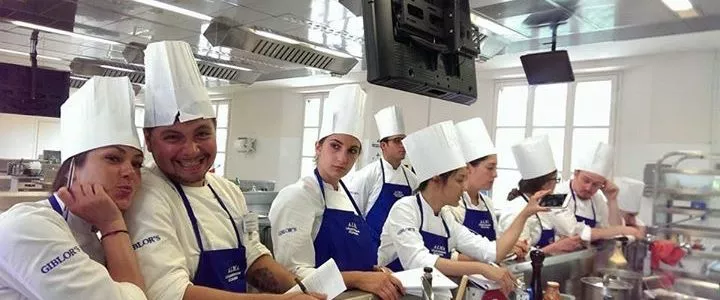 Students in kitchen classroom