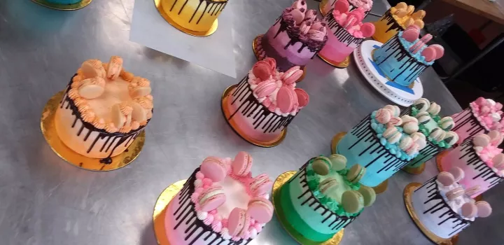 colorful ombre cakes
