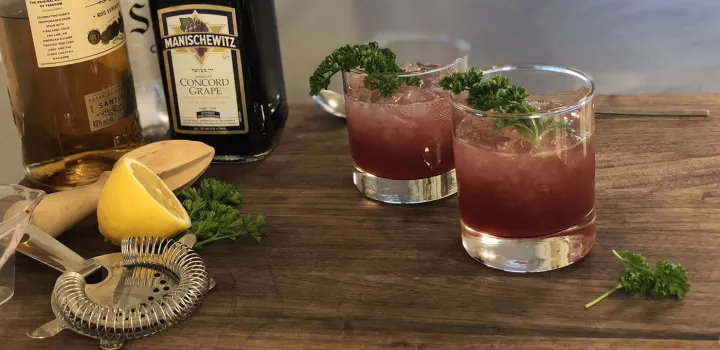 The Bubbe Sour combines Manischewitz wine, rum and maple syrup.