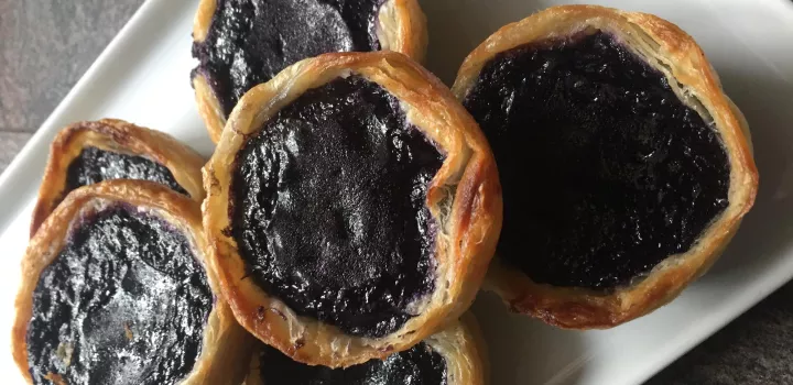 Chef Penny perfects ube custard tarts after a few tries.