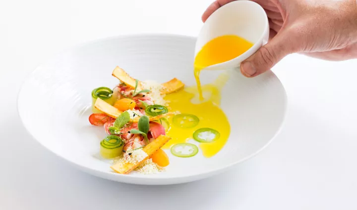A dish made using IBM Watson technology for the Cognitive Cooking collaboration with the Institute of Culinary Education