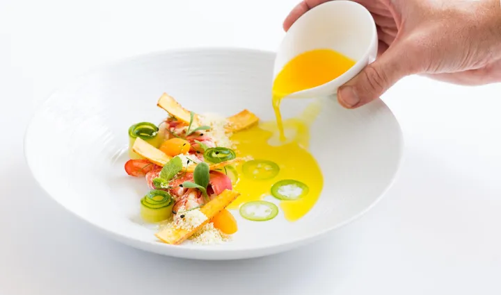 A dish made using IBM Watson technology for the Cognitive Cooking collaboration with the Institute of Culinary Education