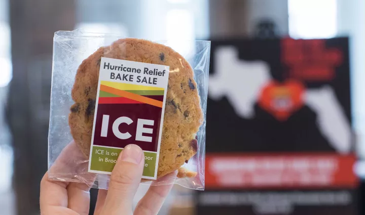 ICE held a bake sale to help US hurricane relief efforts in the fall of 2017