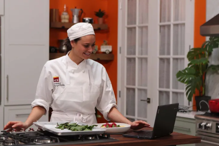 Online Culinary Arts Student at Home